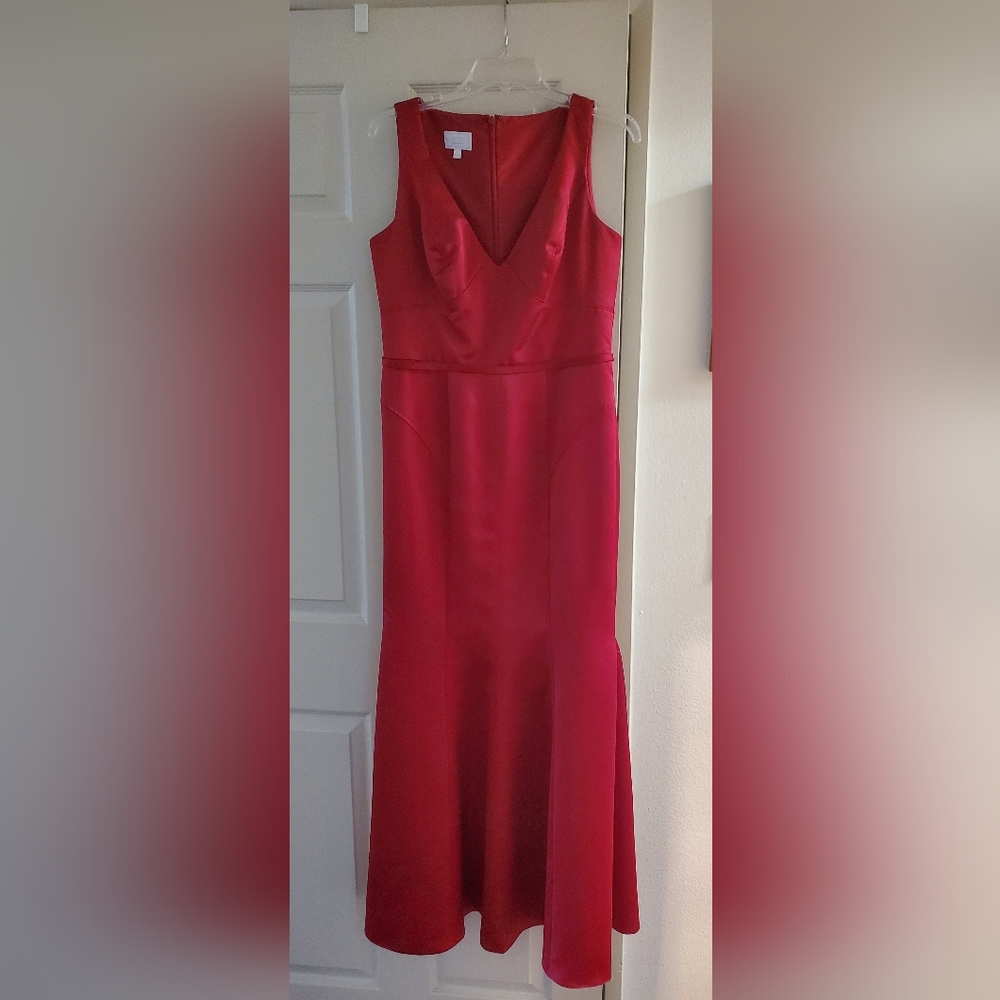 Red Satin Zac Posen Dress